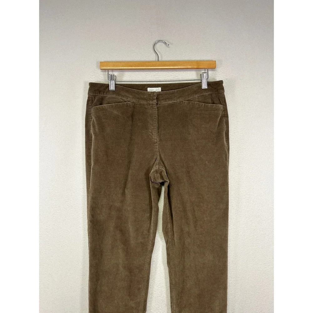 Dark Academia J. Jill Womens 8 Petite Brown Corduroy Straight Leg‎ Stretch Pants - Picture 10 of 13